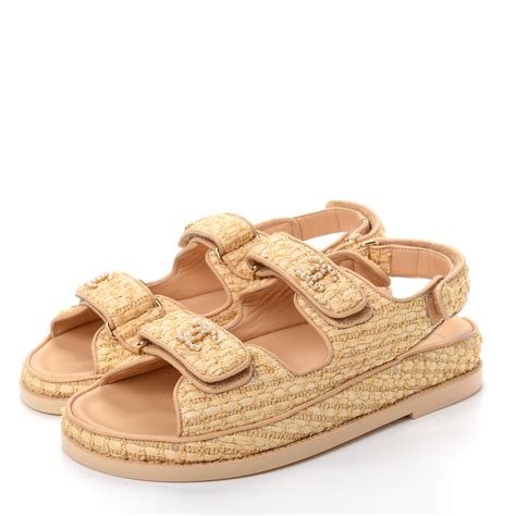 chanel sandals replica|chanel dad sandals beige.